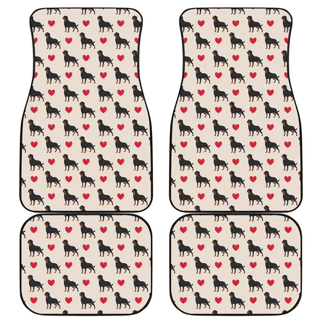 Love Rottweiler Pattern Print Front and Back Car Floor Mats