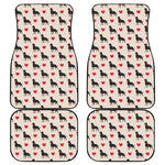 Love Rottweiler Pattern Print Front and Back Car Floor Mats