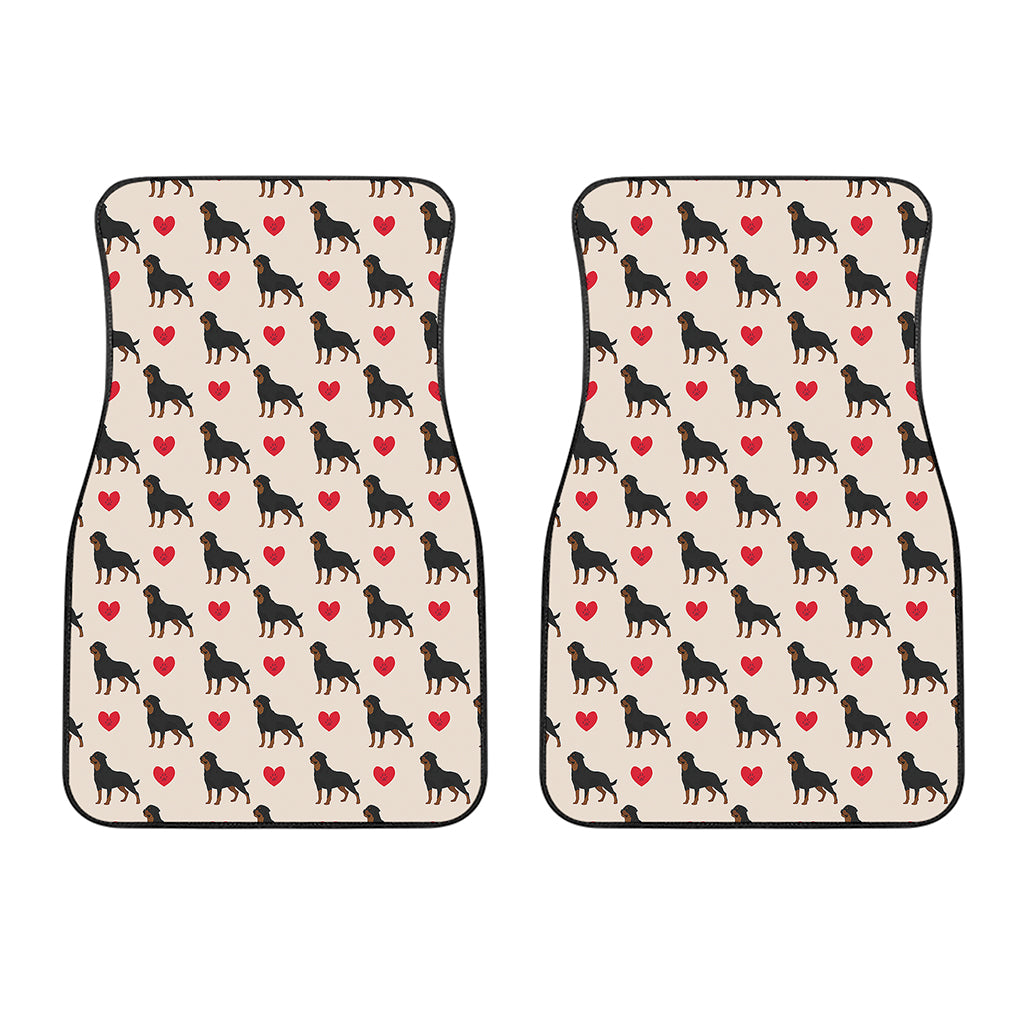 Love Rottweiler Pattern Print Front Car Floor Mats