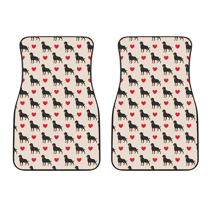 Love Rottweiler Pattern Print Front Car Floor Mats