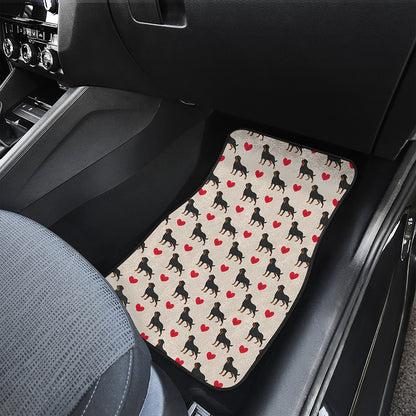 Love Rottweiler Pattern Print Front Car Floor Mats