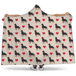 Love Rottweiler Pattern Print Hooded Blanket