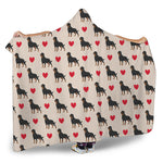 Love Rottweiler Pattern Print Hooded Blanket