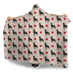 Love Rottweiler Pattern Print Hooded Blanket