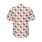 Love Rottweiler Pattern Print Men's Baseball Jersey