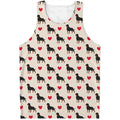 Love Rottweiler Pattern Print Men's Tank Top