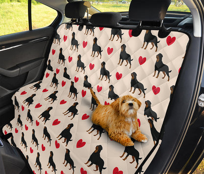 Love Rottweiler Pattern Print Pet Car Back Seat Cover
