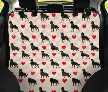 Love Rottweiler Pattern Print Pet Car Back Seat Cover