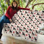 Love Rottweiler Pattern Print Quilt