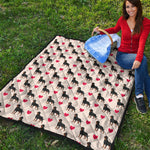Love Rottweiler Pattern Print Quilt