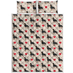 Love Rottweiler Pattern Print Quilt Bed Set
