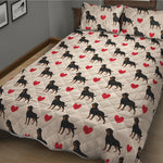 Love Rottweiler Pattern Print Quilt Bed Set
