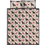 Love Rottweiler Pattern Print Quilt Bed Set