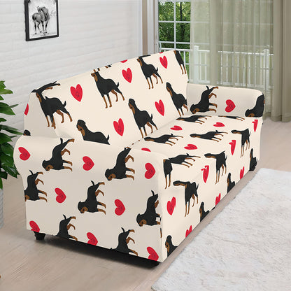 Love Rottweiler Pattern Print Sofa Cover