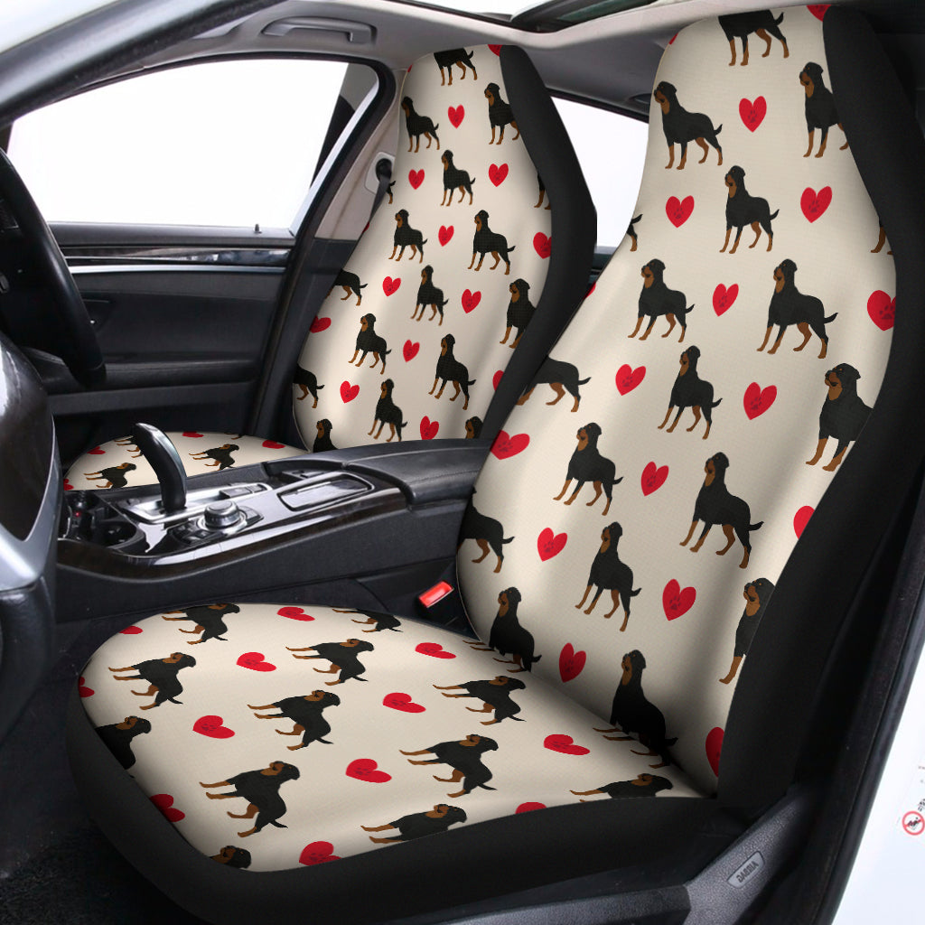 Love Rottweiler Pattern Print Universal Fit Car Seat Covers