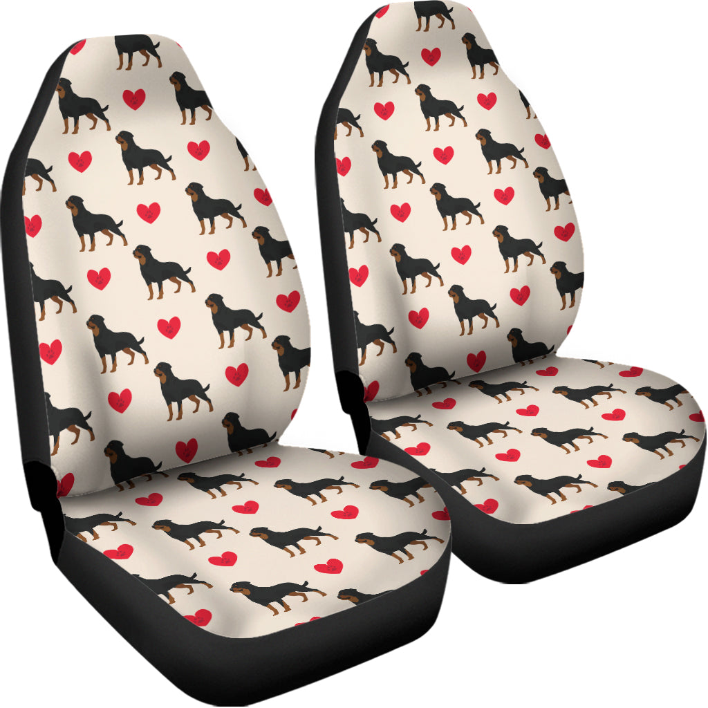 Love Rottweiler Pattern Print Universal Fit Car Seat Covers