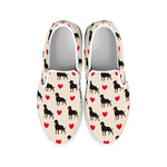 Love Rottweiler Pattern Print White Slip On Shoes