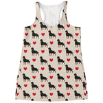 Love Rottweiler Pattern Print Women's Racerback Tank Top