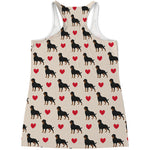 Love Rottweiler Pattern Print Women's Racerback Tank Top