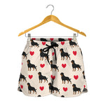 Love Rottweiler Pattern Print Women's Shorts
