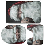 Love Xmas Santa Claus Print 3 Piece Bath Mat Set