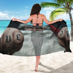 Love Xmas Santa Claus Print Beach Sarong Wrap