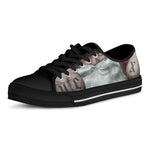 Love Xmas Santa Claus Print Black Low Top Shoes