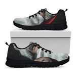 Love Xmas Santa Claus Print Black Sneakers