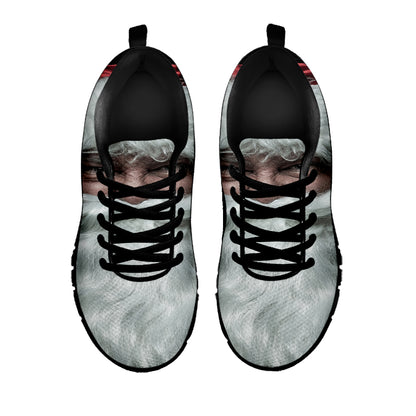 Love Xmas Santa Claus Print Black Sneakers