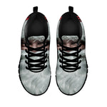 Love Xmas Santa Claus Print Black Sneakers