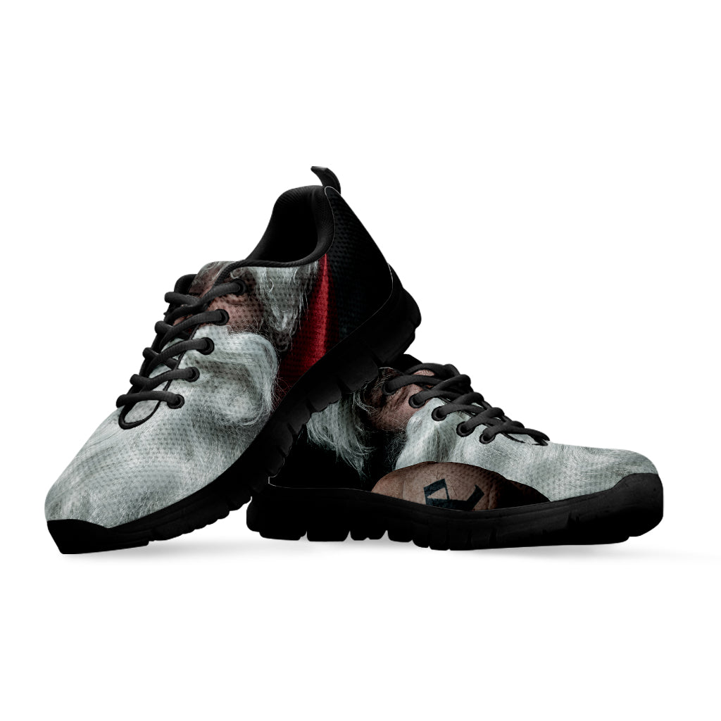 Love Xmas Santa Claus Print Black Sneakers