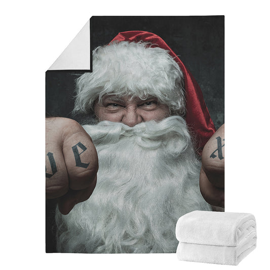 Love Xmas Santa Claus Print Blanket