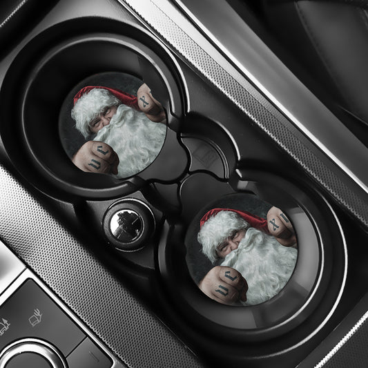 Love Xmas Santa Claus Print Car Coasters