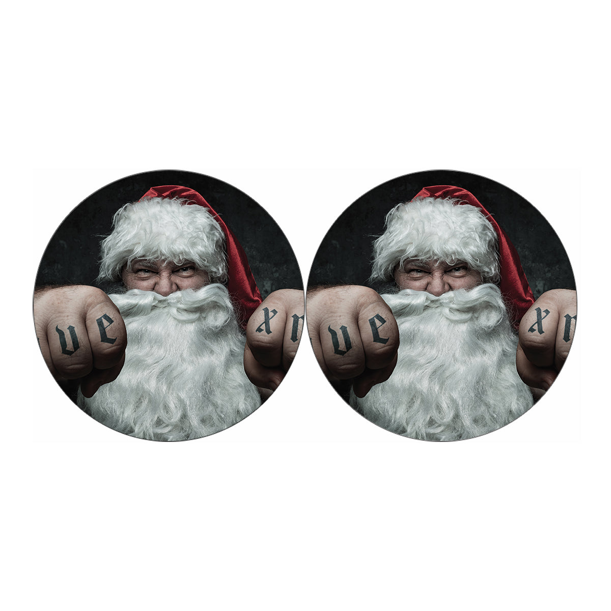 Love Xmas Santa Claus Print Car Coasters