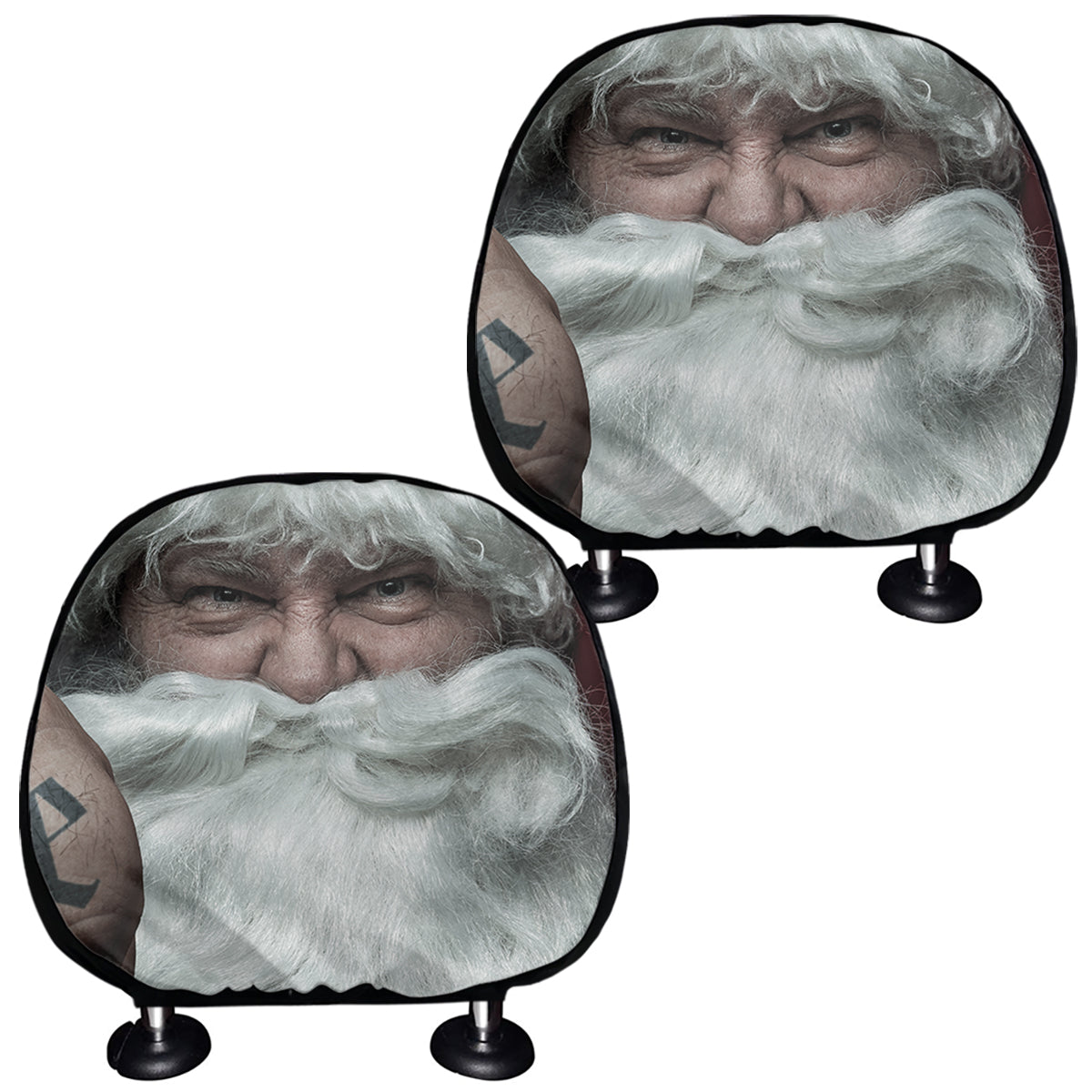 Love Xmas Santa Claus Print Car Headrest Covers