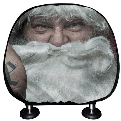Love Xmas Santa Claus Print Car Headrest Covers
