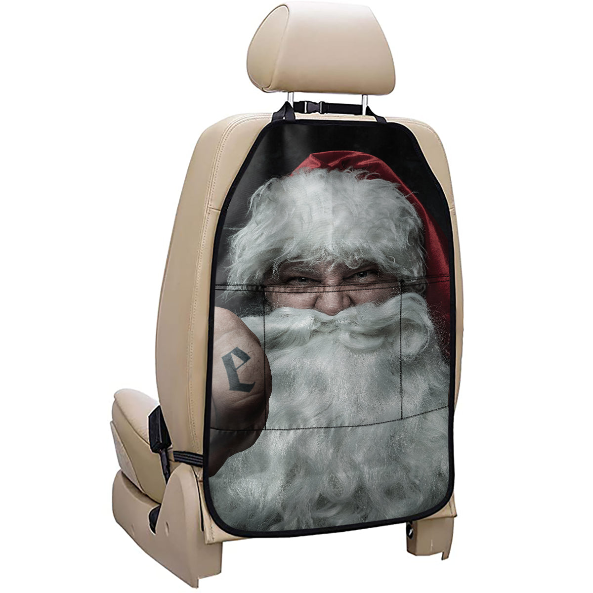 Love Xmas Santa Claus Print Car Seat Organizers