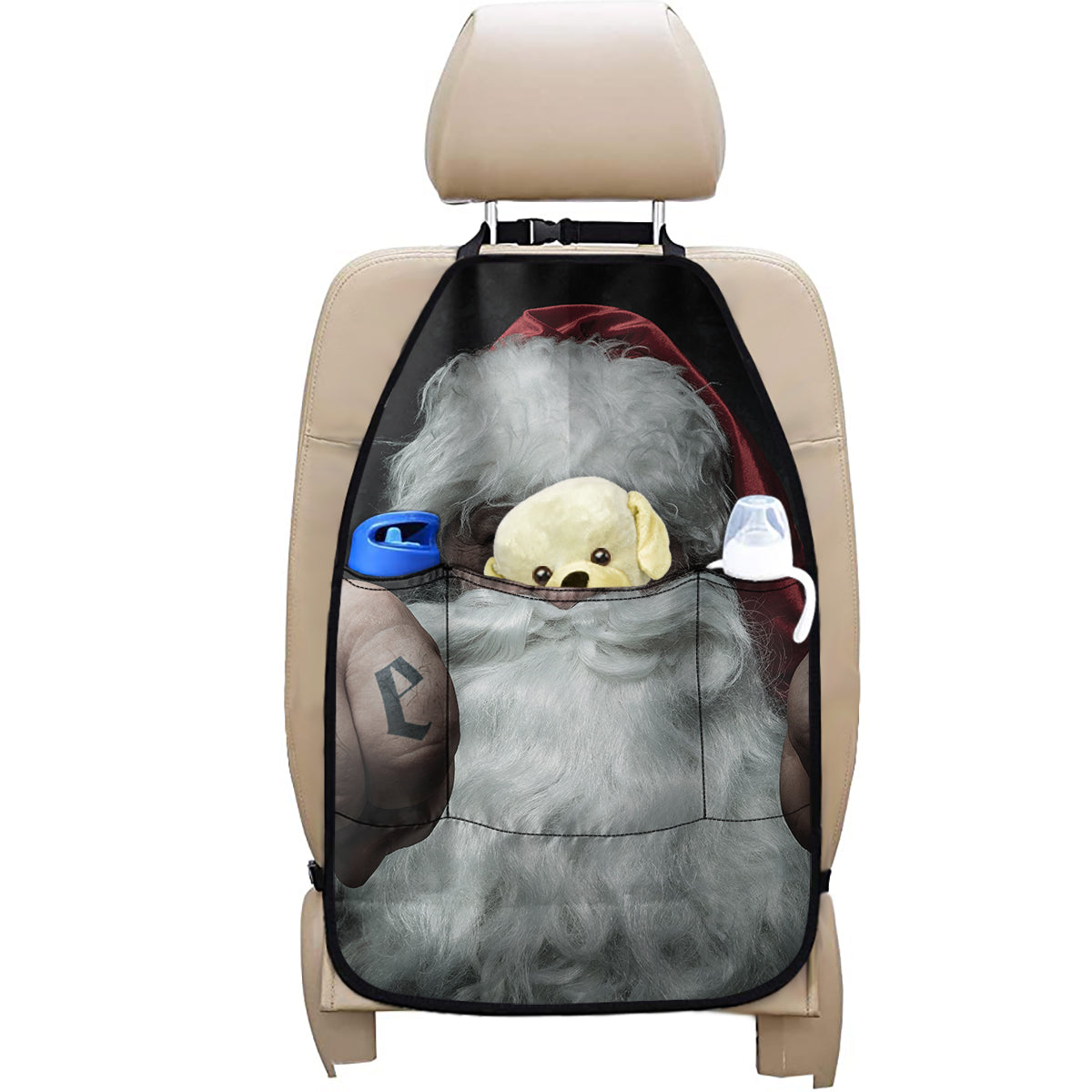Love Xmas Santa Claus Print Car Seat Organizers
