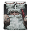 Love Xmas Santa Claus Print Duvet Cover Bedding Set