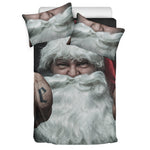 Love Xmas Santa Claus Print Duvet Cover Bedding Set