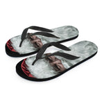 Love Xmas Santa Claus Print Flip Flops