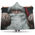 Love Xmas Santa Claus Print Hooded Blanket
