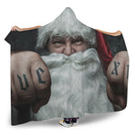Love Xmas Santa Claus Print Hooded Blanket