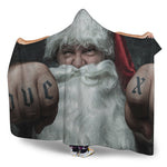 Love Xmas Santa Claus Print Hooded Blanket