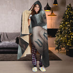 Love Xmas Santa Claus Print Hooded Blanket