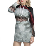 Love Xmas Santa Claus Print Hoodie Dress