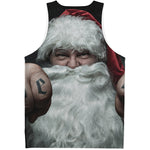 Love Xmas Santa Claus Print Men's Tank Top