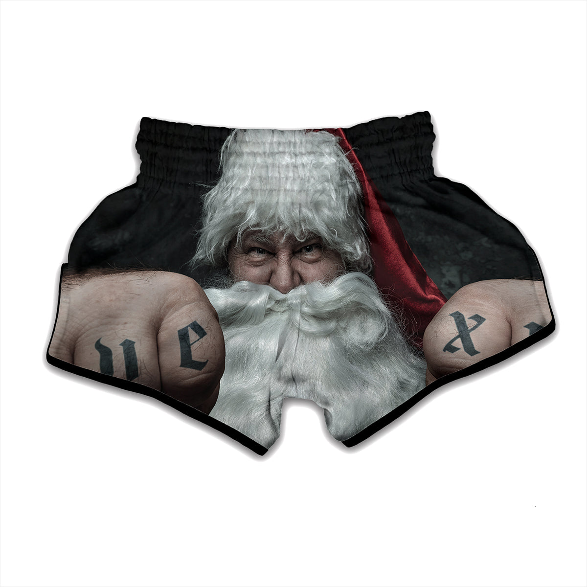 Love Xmas Santa Claus Print Muay Thai Boxing Shorts