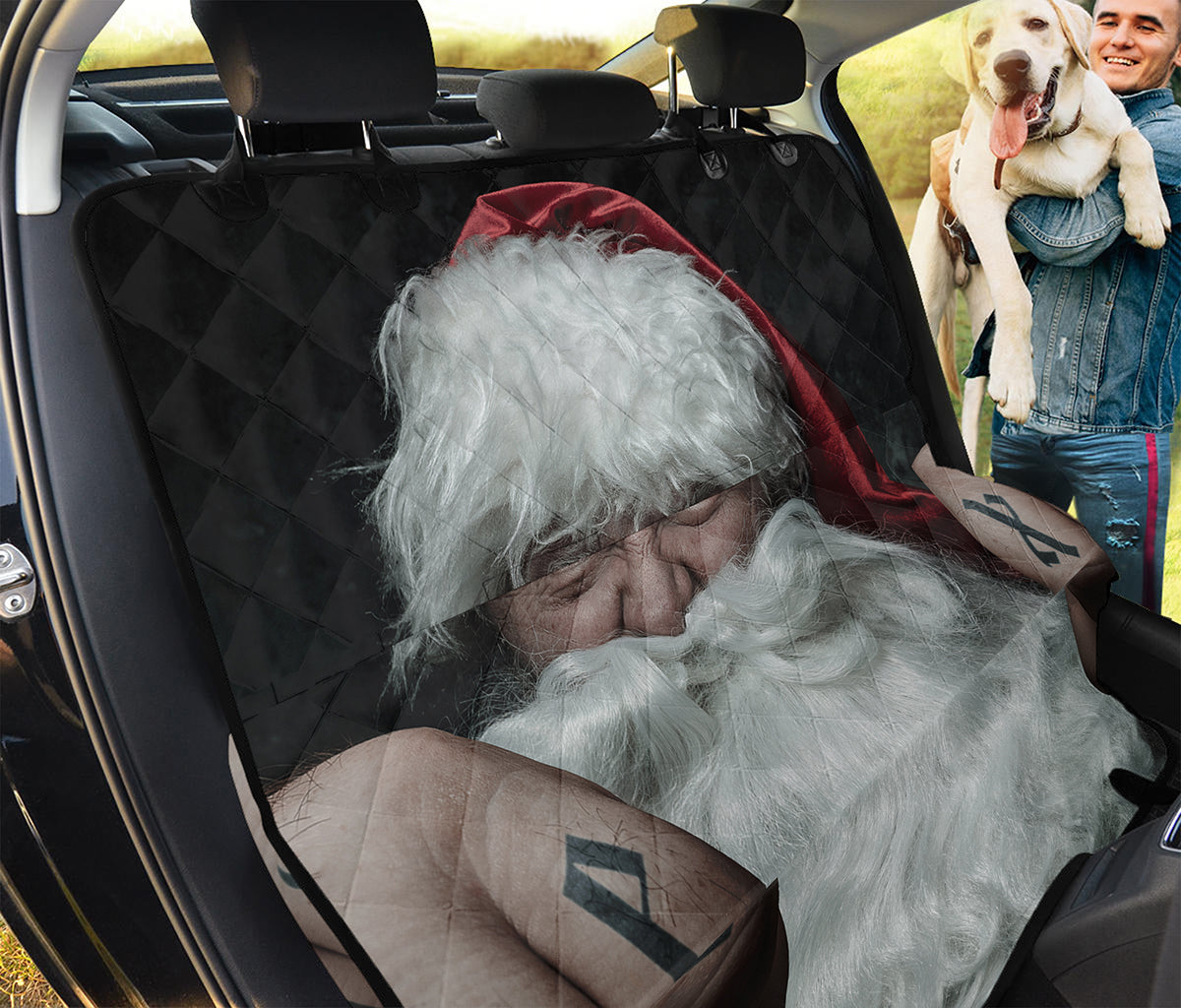 Love Xmas Santa Claus Print Pet Car Back Seat Cover