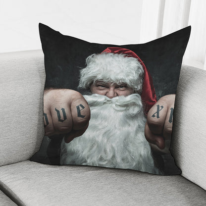Love Xmas Santa Claus Print Pillow Cover